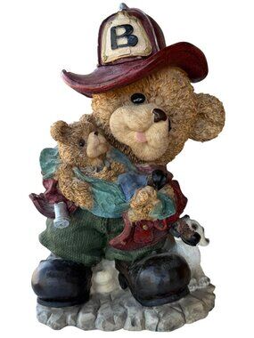 Great Gifts Brand Teddy Bear Fire Fighter Ceramic Figurine 12" Tall